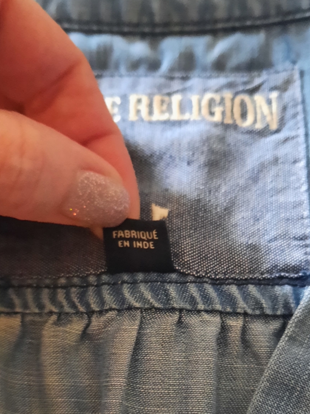 True Religion Utility Sleeveless Chambray Shirt Dress - Picture 5 of 8